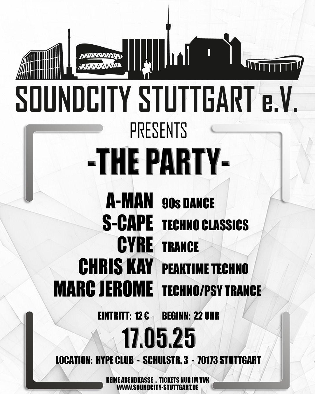 SCS presents:The Party \u201eSound of Stuttgart\u201c