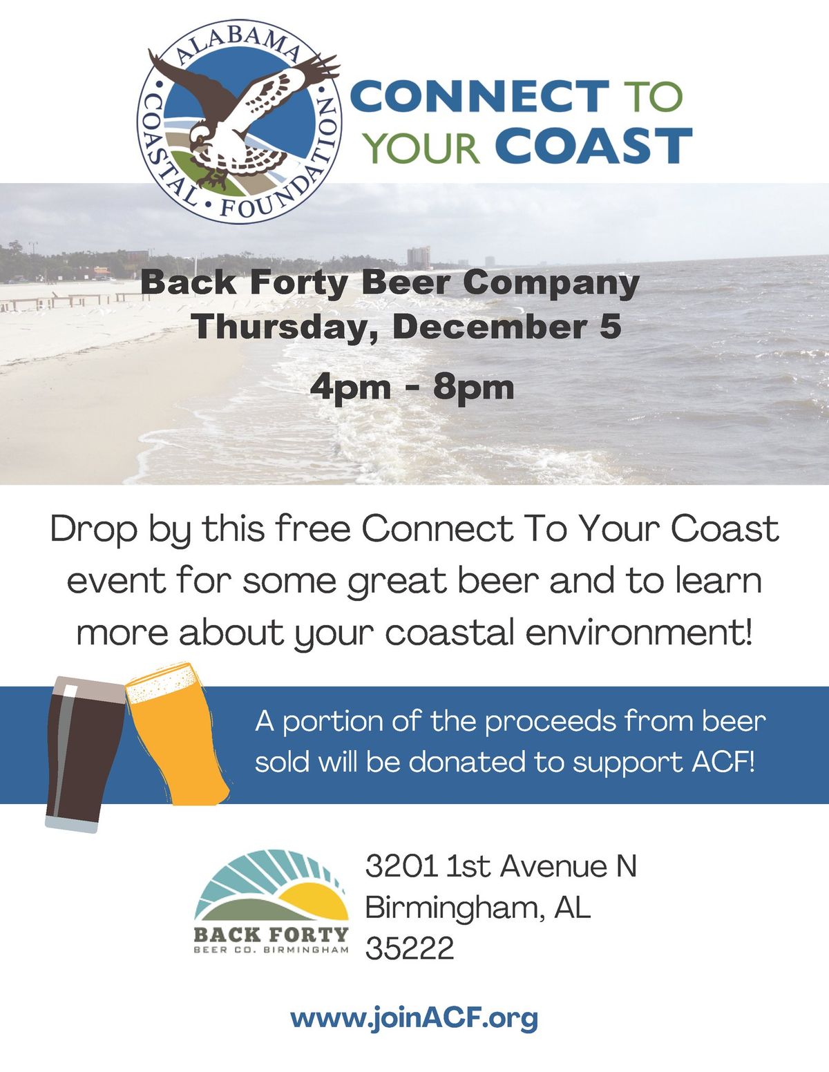 Connect to Your Coast December 5, 2024 Back Forty Beer Company