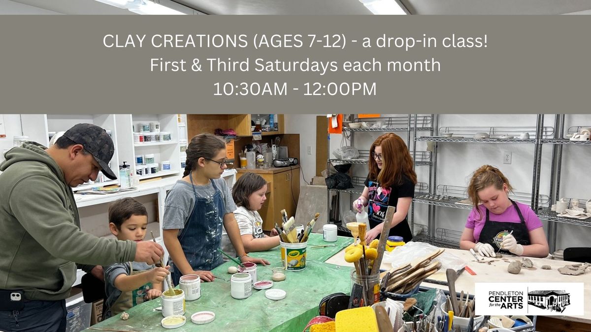 CLAY CREATIONS (AGES 7-12) with Kate Peck - a drop-in class!