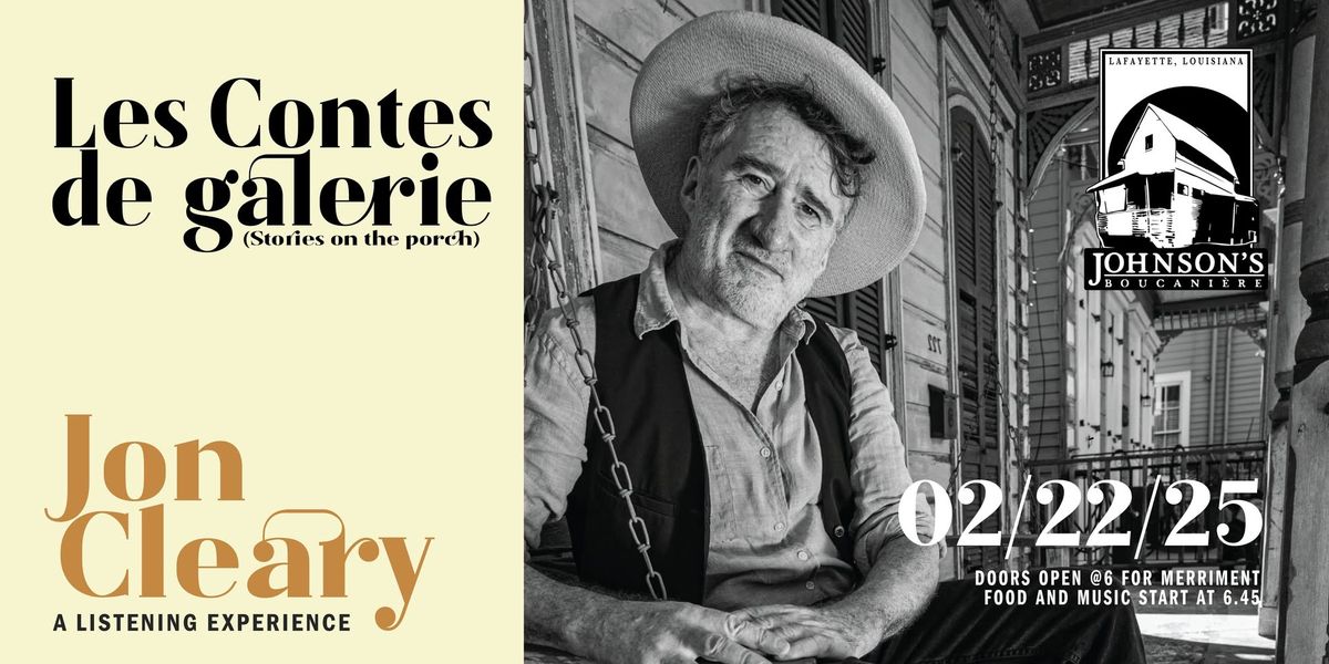 Jon Cleary- A Special night of music+Stories+food - Les Contes de Gallrie (Stories on the Porch)