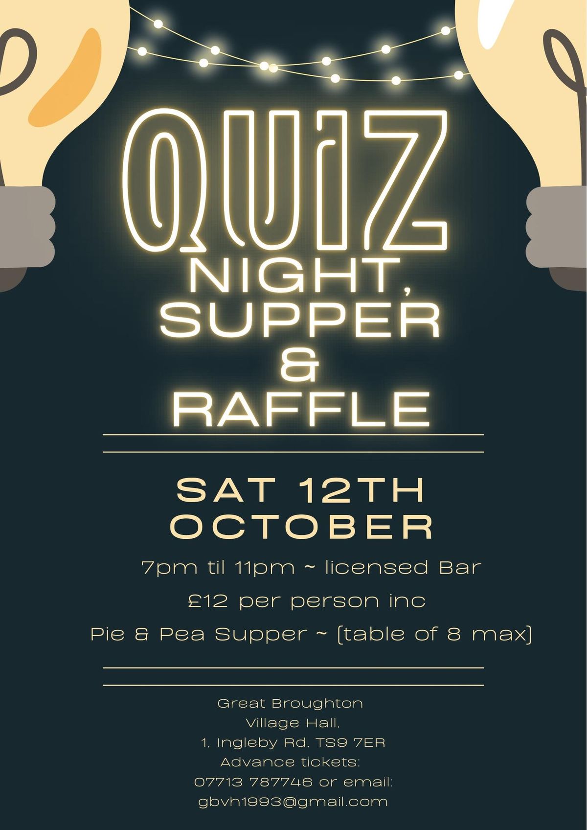 Quiz Night, Supper & Raffle