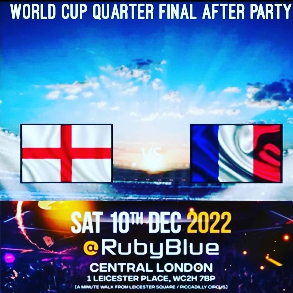 England Vs France. World cup afterparty Ruby Blue. London, Ruby Blue