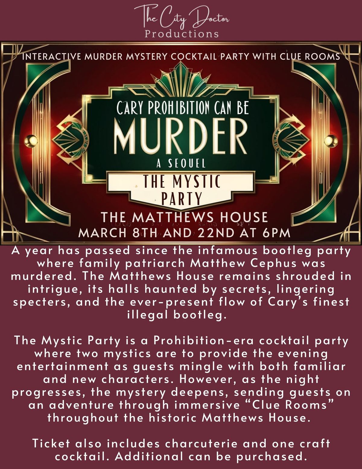 The Mystic Party: A Sequel to Cary Prohibition Can Be Murder