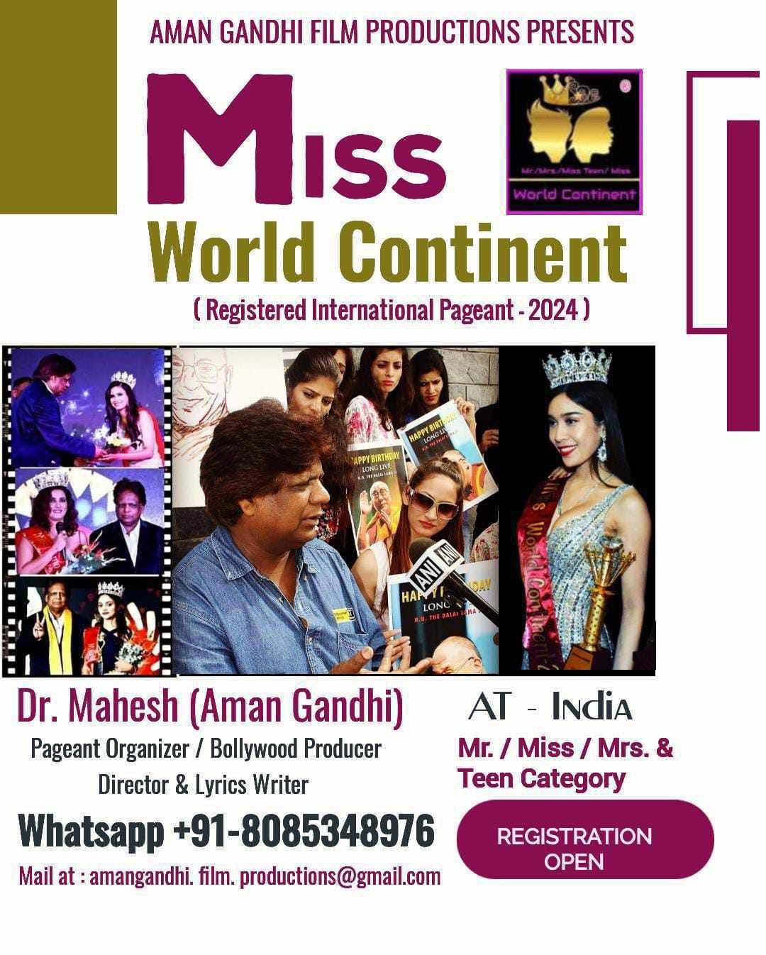 MISS WORLD CONTINENT " International Pageant "