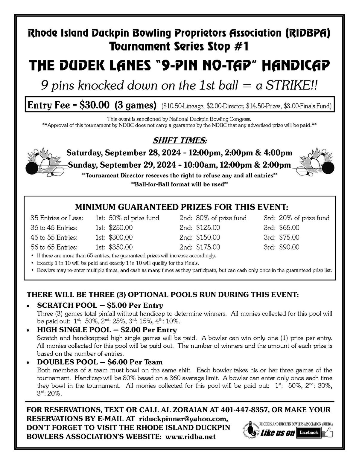 Tournament Series Stop #1 - The Dudek Lanes "9-Pin No-Tap" Handicap