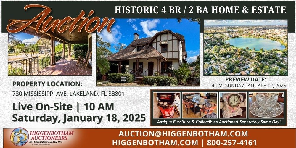 Lake Morton Historic Home & Estate Auction!