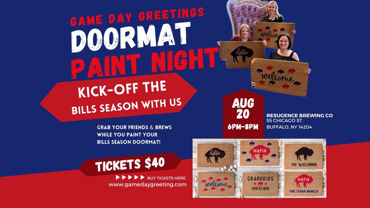 Bills Mafia Doormat Paint Night - Kick Off the Season With Us!