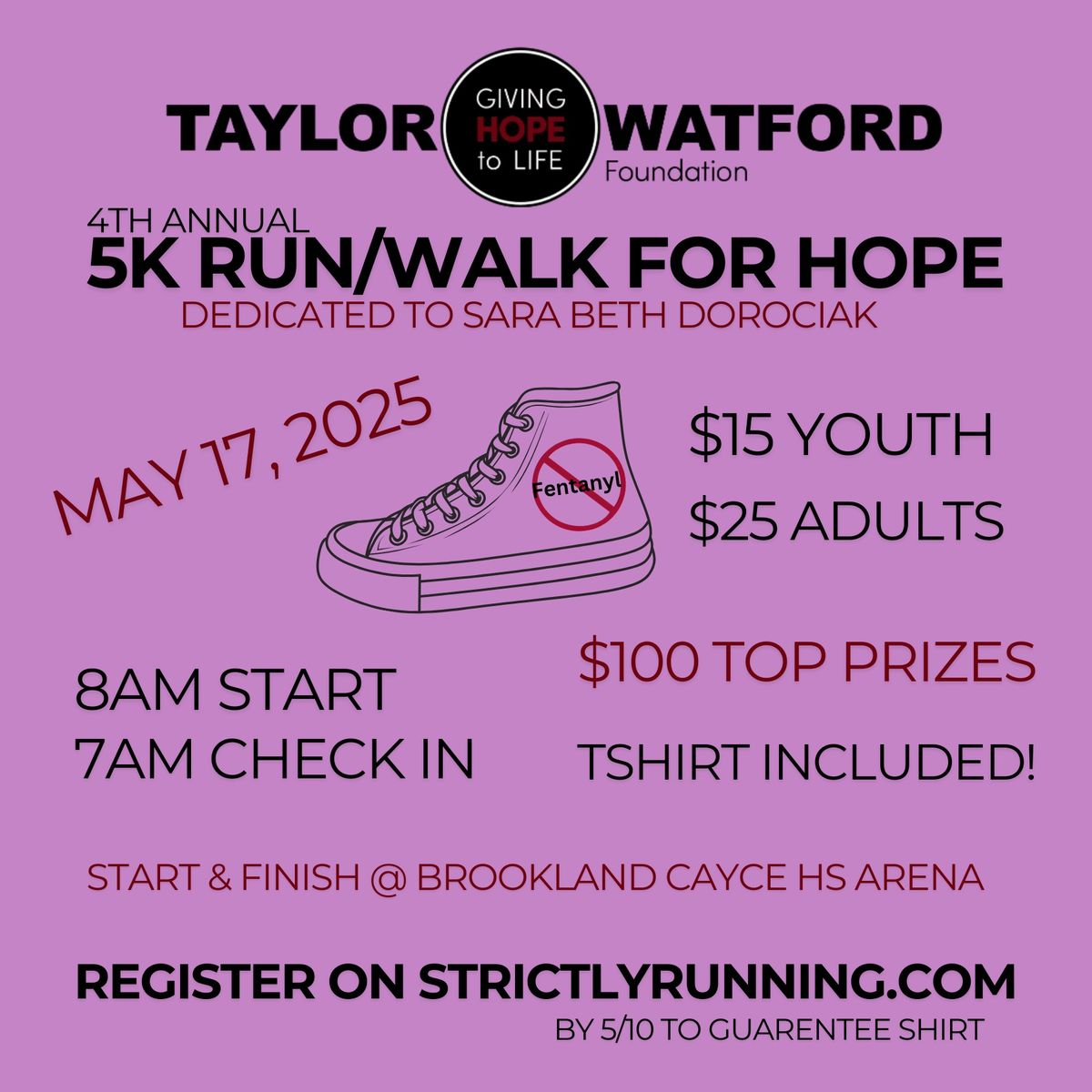 5K Run\/Walk for Hope: Taylor Watford Foundation