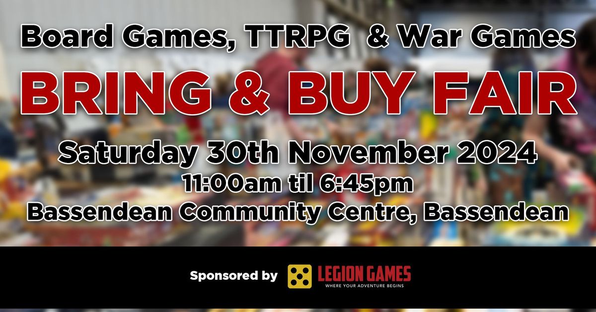 Board Game, TTRPG & TT War Gaming Bring and Buy Extravaganza