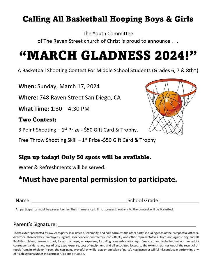 March Gladness 2024 - Basketball Shooting Contest