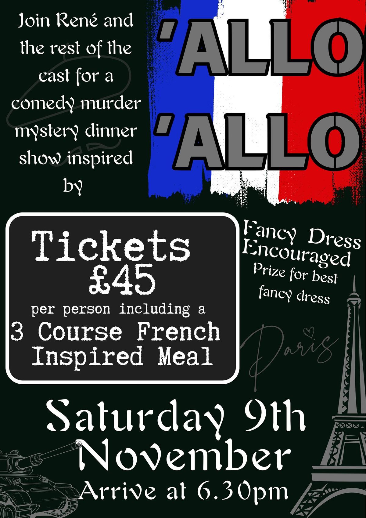 Murder Mystery Night. 'Allo 'Allo Theme