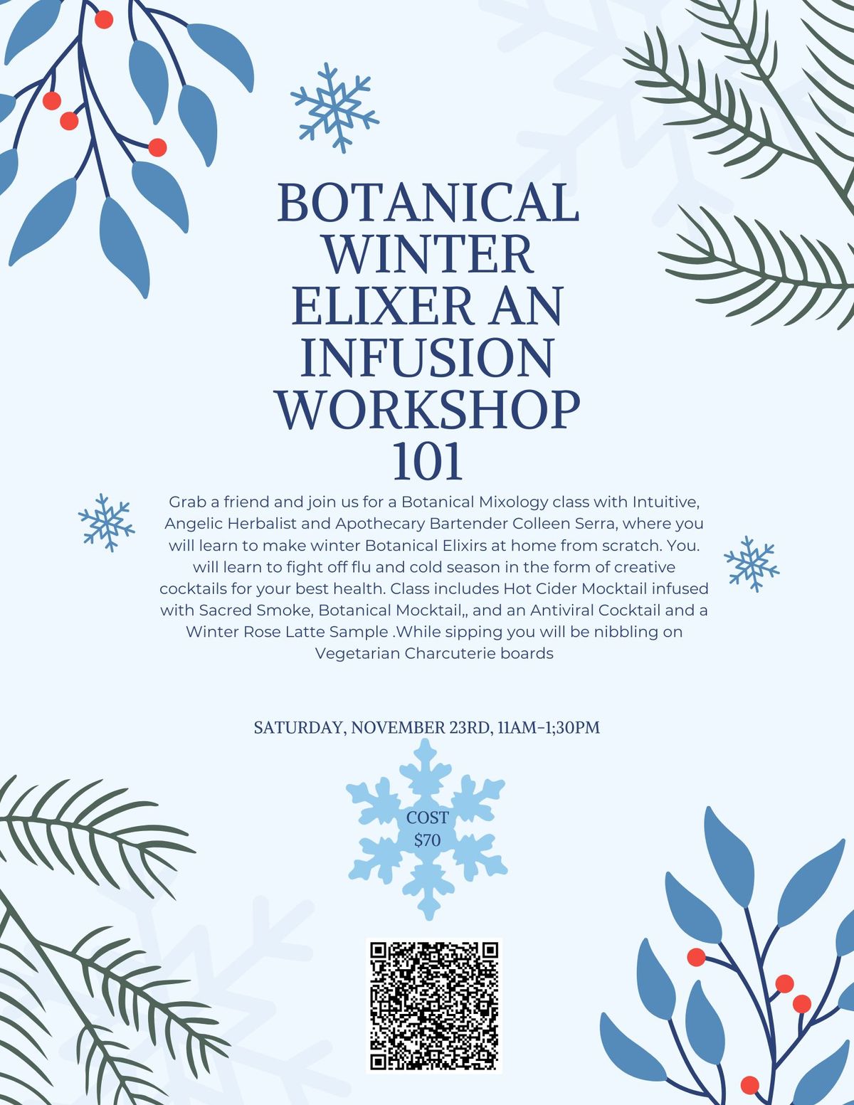 Botanical Winter Elixer an Infusion Workshop 101