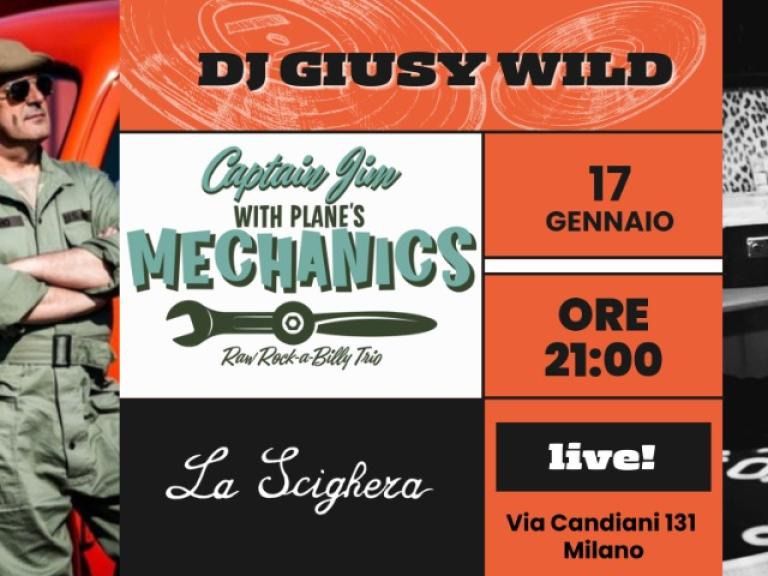 Captain Jim with plane's Mechanics in concerto + dj Giusy Wild