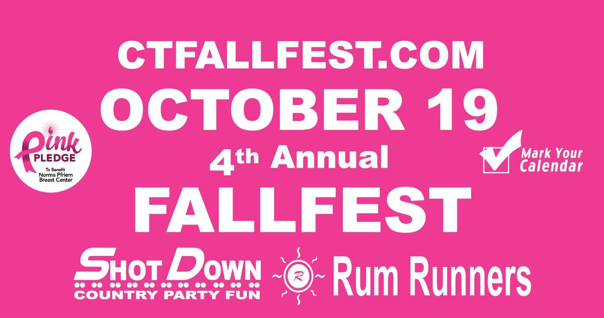 4TH Annual FallFest for Breast Cancer. With the Rum Runners Oddfellas Yes Maam Epic & Shot Down 