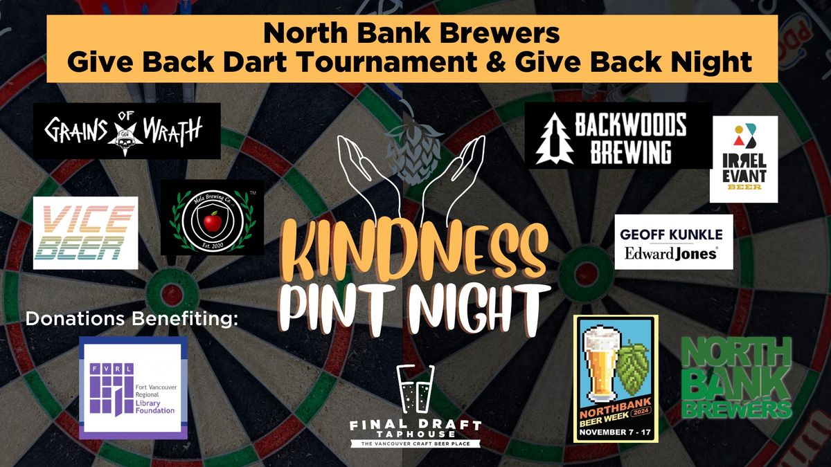 North Bank Brewers Give-Back Dart Tourney & Kindness Pint Night