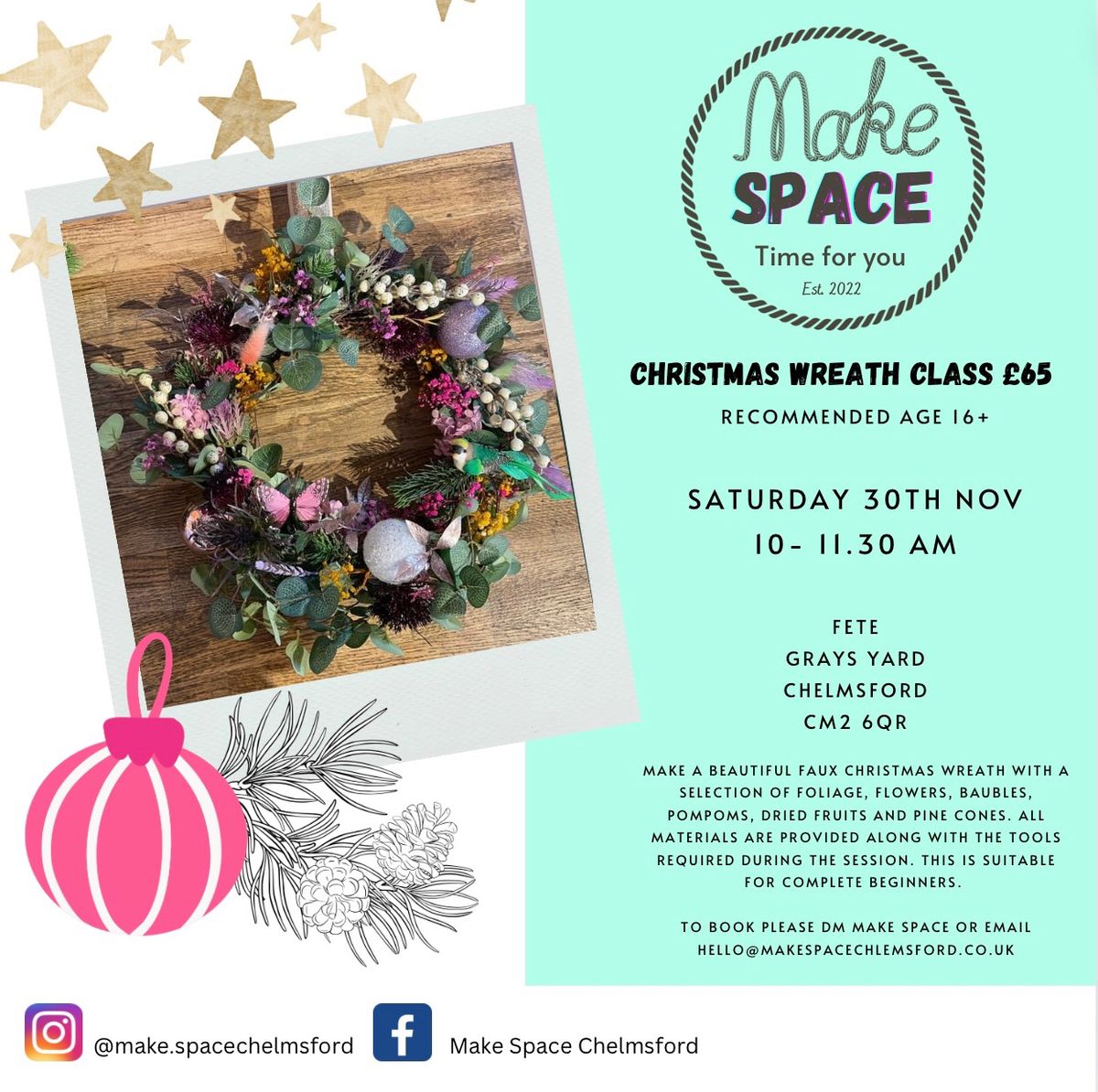 Christmas wreath class 