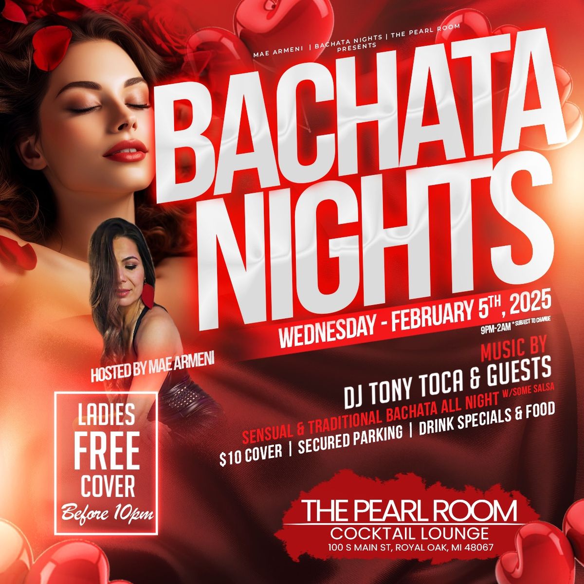 Bachata Nights at The Pearl Room (Royal Oak) W\/ Mae & DJ Tony Toca 