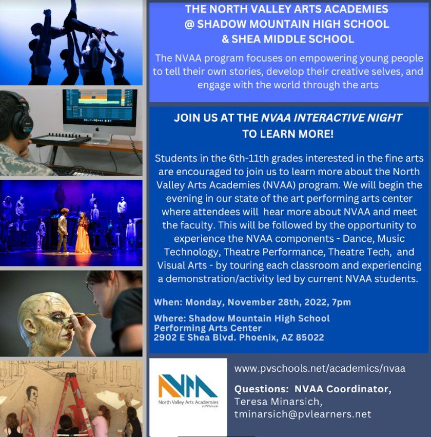 NVAA INFORMATION NIGHT - NOV 28th - SHADOW MOUNTAIN HS, Shadow Mountain ...