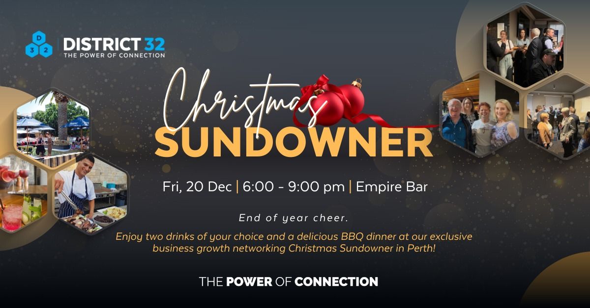 District32 Christmas Sundowner in Perth - End of Year Cheer - Fri 20 Dec