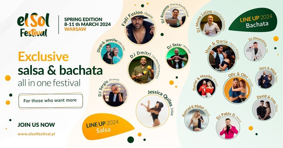 2nd elSol Spring Edition Warsaw SALSA&BACHATA Official Event 8-11th March 2024