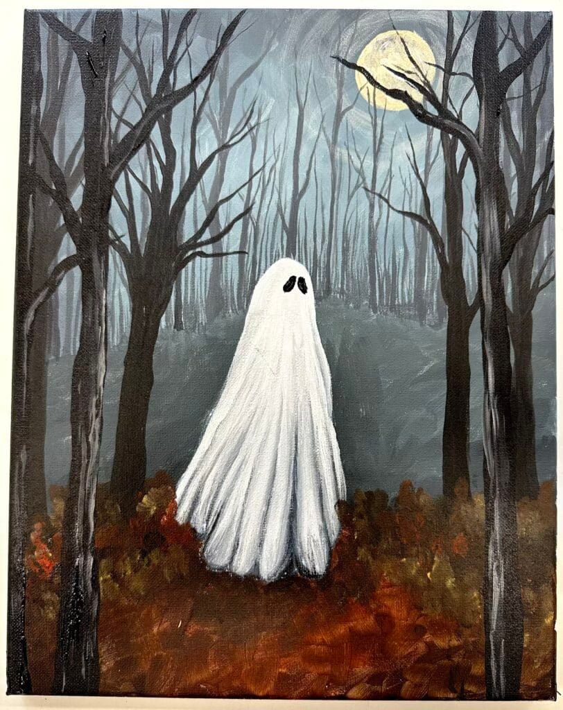 Friendly Ghostly Charm Acrylic on Canvas