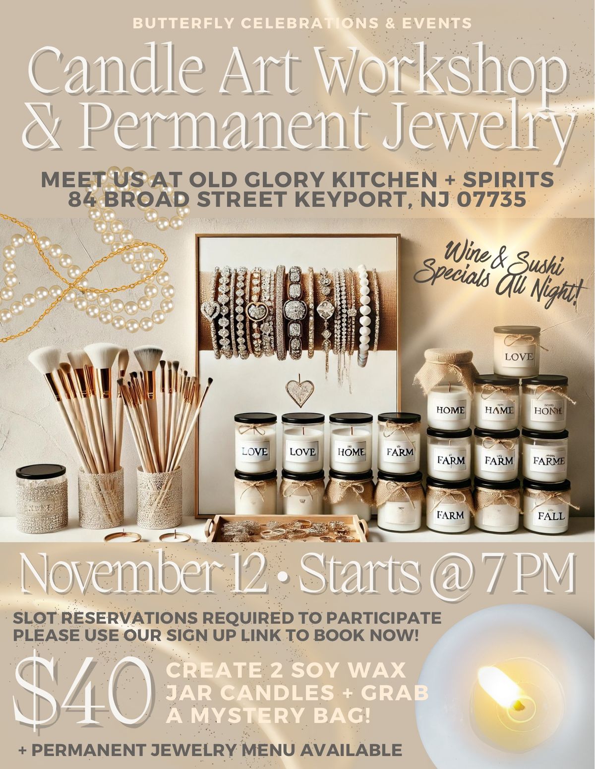 Candle Art Workshop & Permanent Jewelry At Old Glory