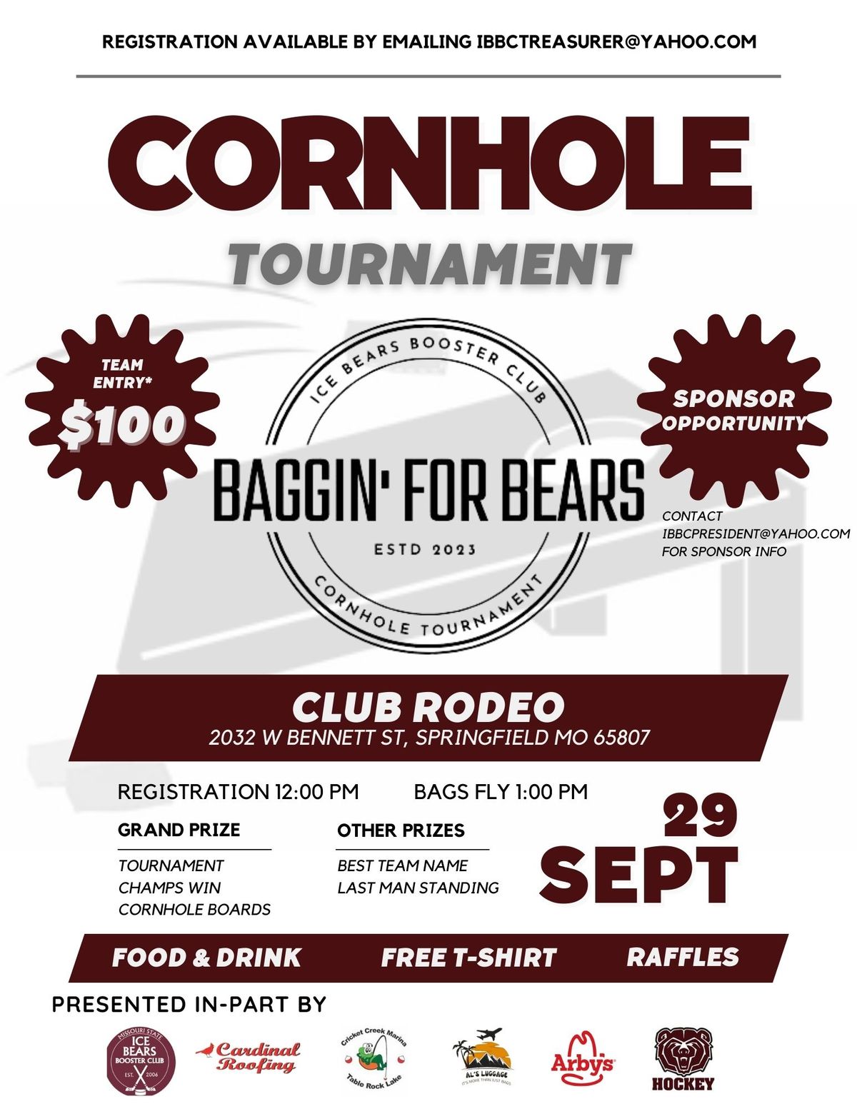 Baggin' for Bears Cornhole Tournament