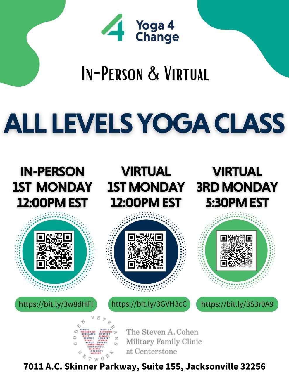 Yoga 4 Change In-Person All Levels Yoga Class