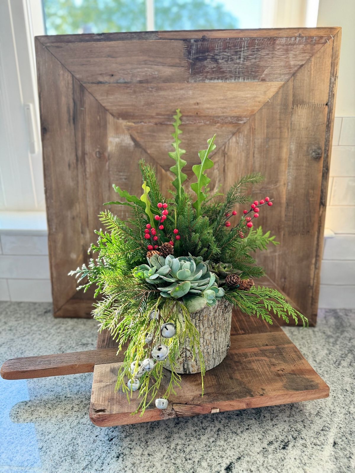 Winter Succulent Planter at Stone Farm Cellars 46 Easton