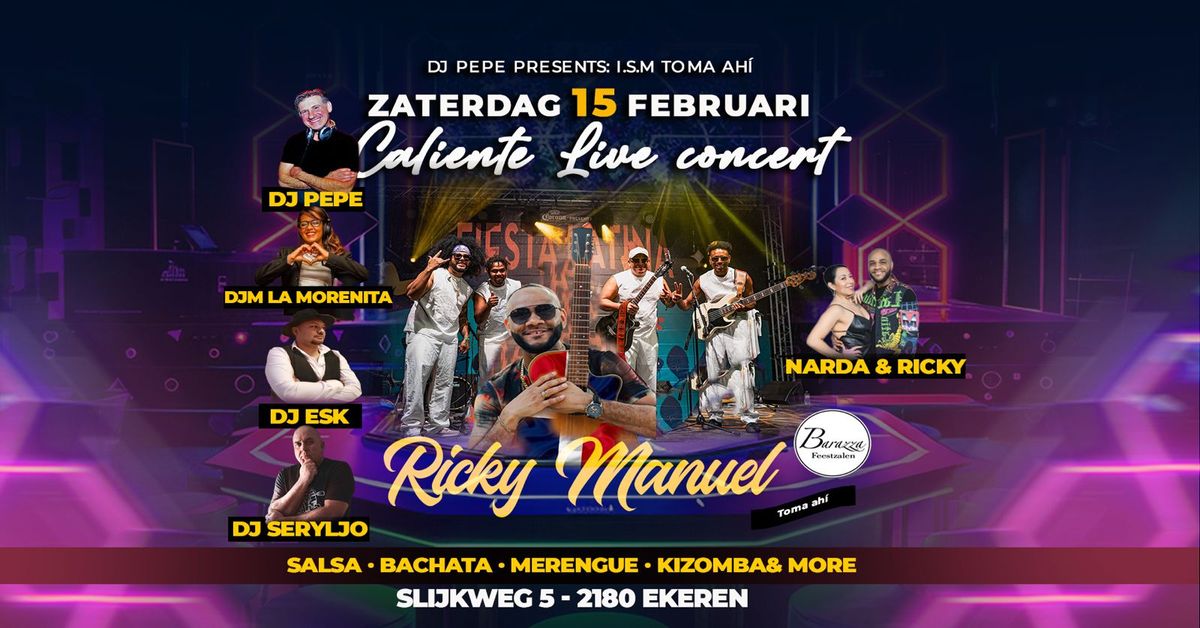 ZATERDAG 15 FEBRUARI: Live concert RICKY MANUEL @ Barazza (Ekeren):