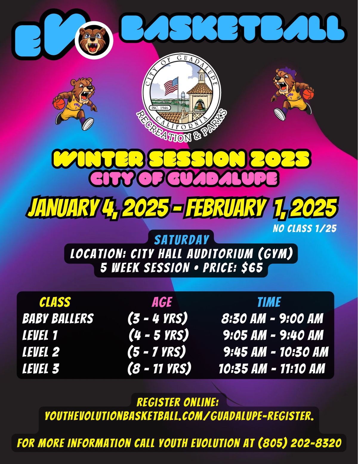 Winter Session Basketball Classes - Guadalupe 