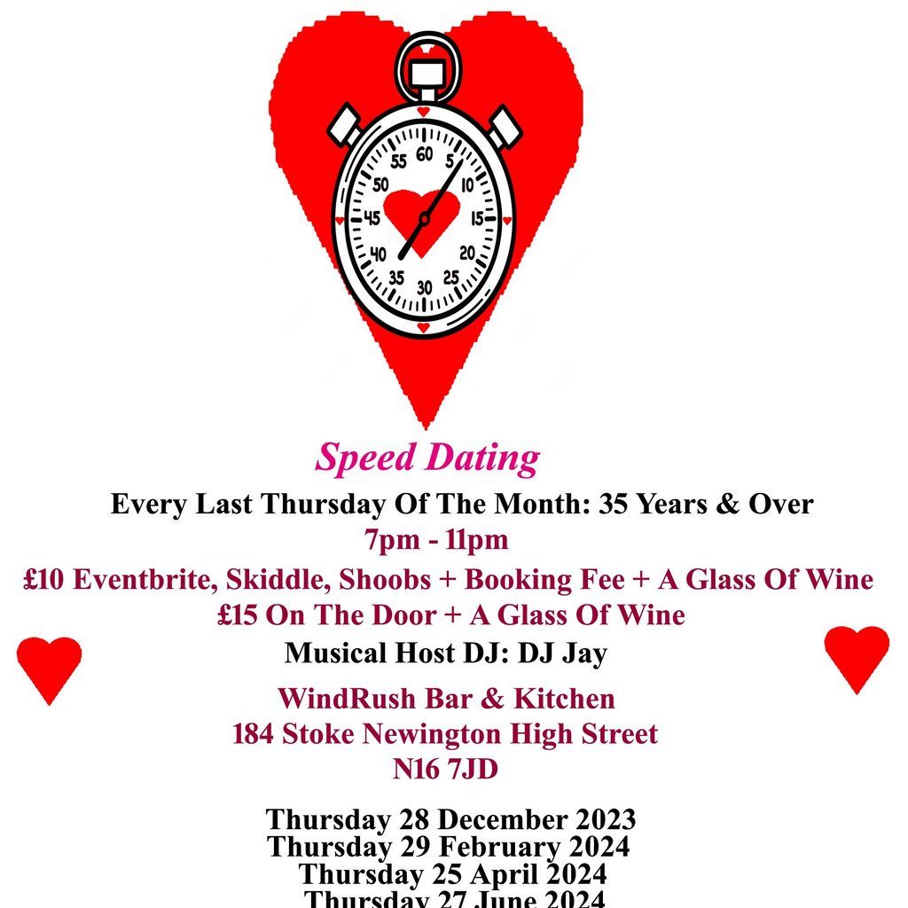 Speed Dating 35 years & Over. Thursdays