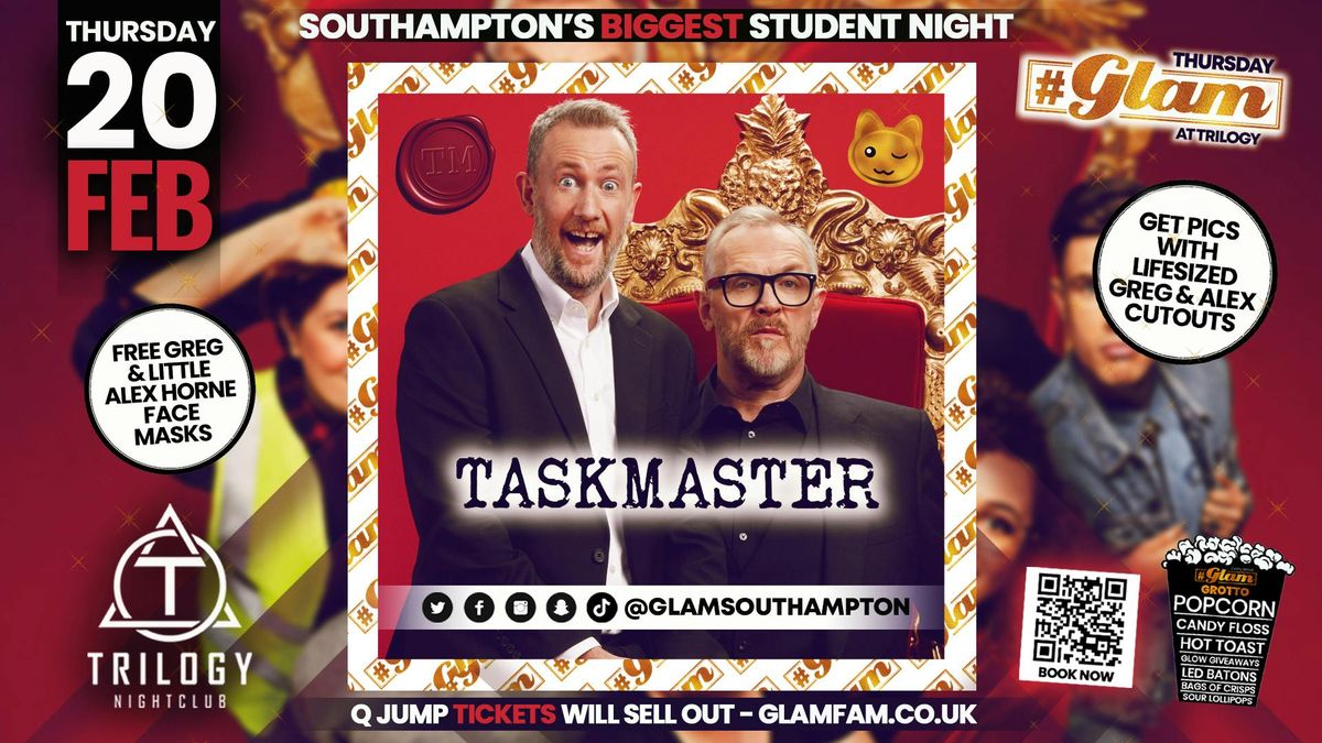 Glam \ud83e\udd29 TASKMASTER TAKEOVER \ud83e\udd29 Bath's Wildest Student Night | Tuesdays at Labs \ud83d\ude3b