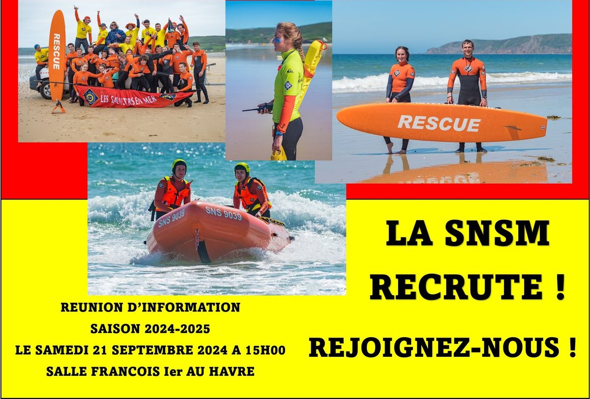 R\u00e9union d'information formation Nageur Sauveteur.