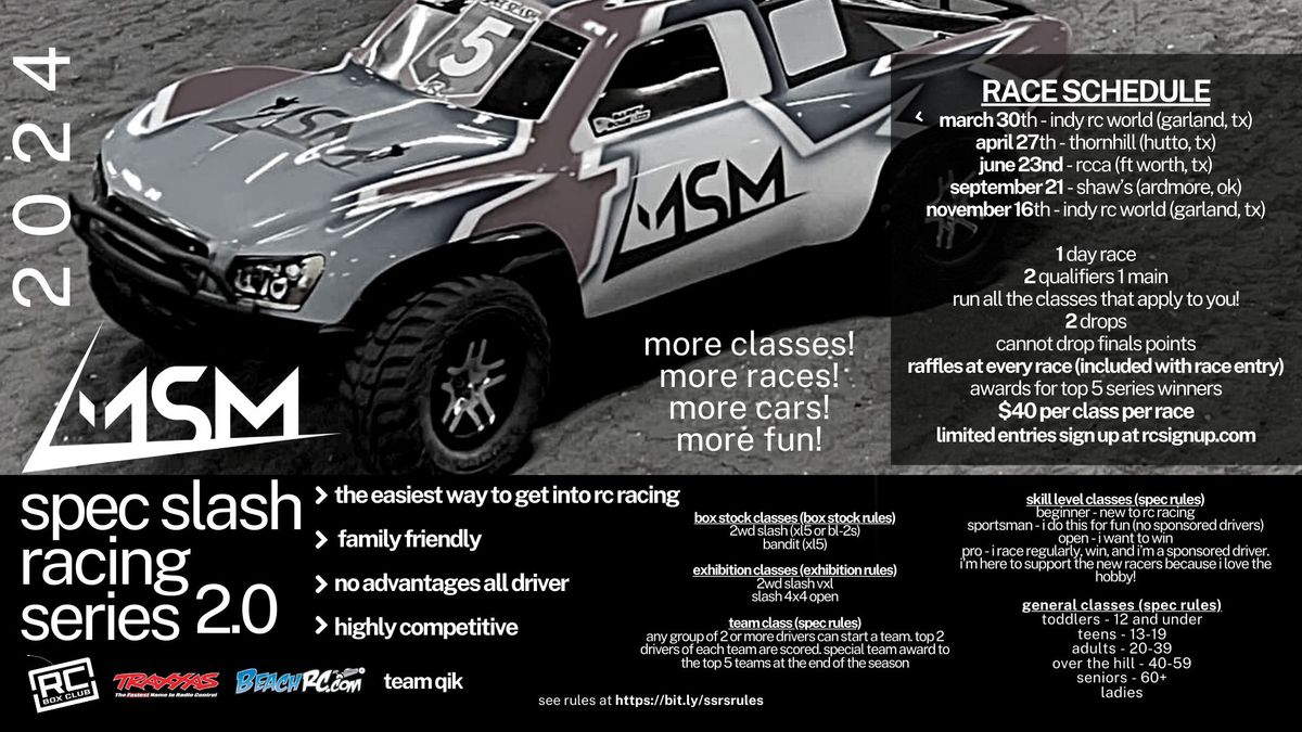 MSM Spec Slash Racing Series 2.0 Round 3 - Sunday, June 23 @ RCCA