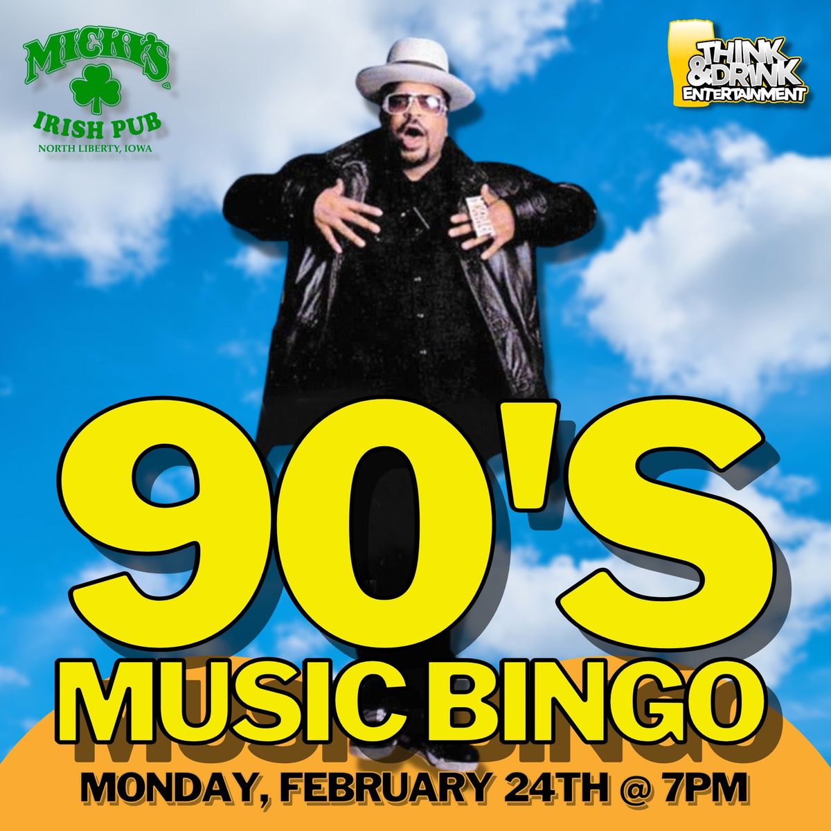 90's Music Bingo @ Micky's Irish Pub & Grill (North Liberty, IA) \/ Monday, February 24th @ 7pm