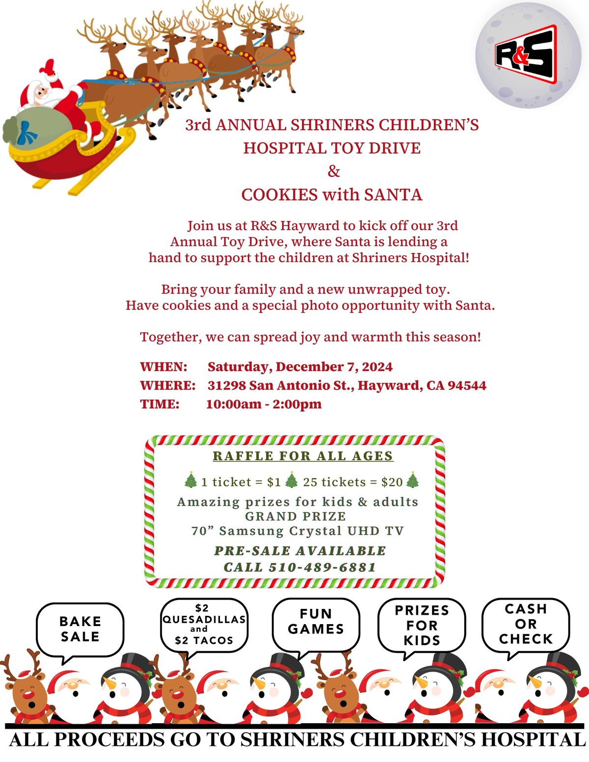  3rd Annual Shriners Children's Hospital Toy Drive & Cookies with Santa 