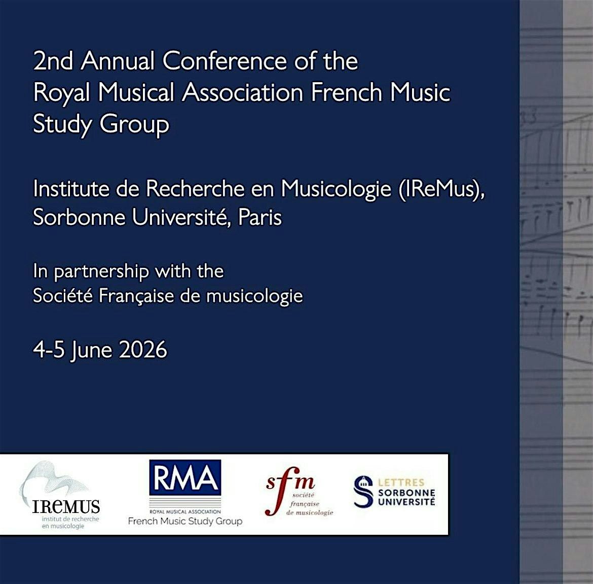 2nd Annual Conference of the RMA French Music Study Group