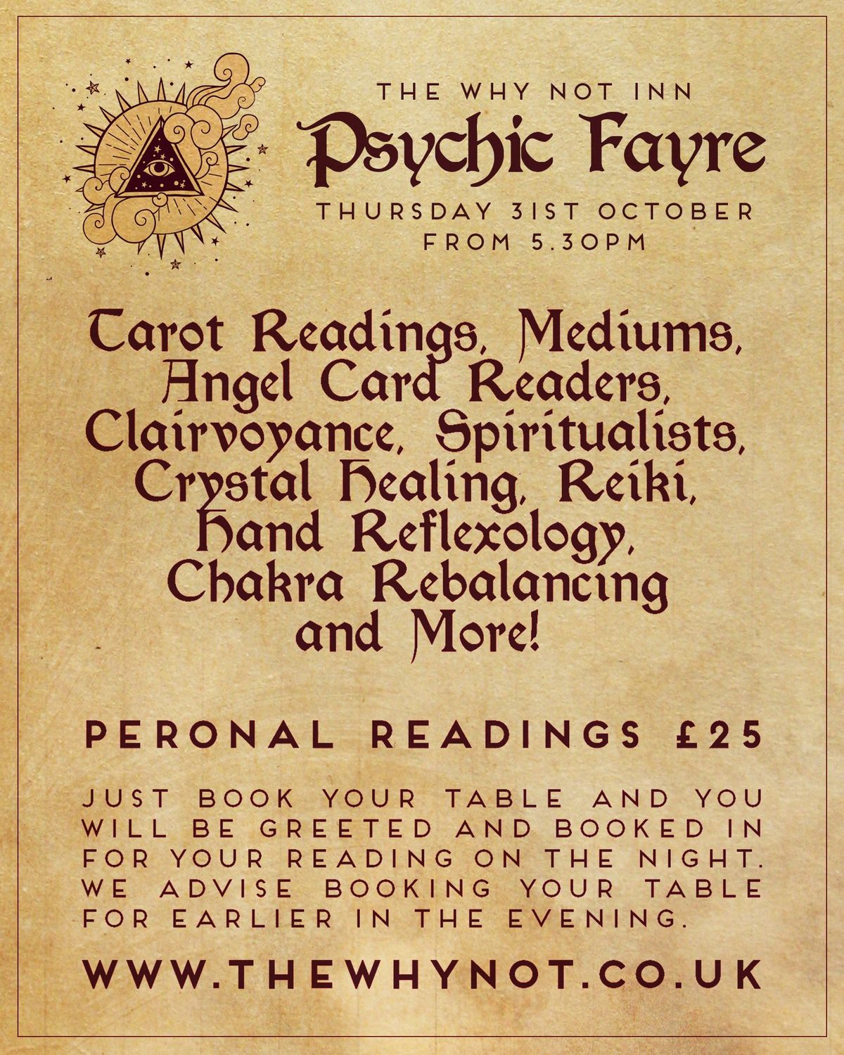 Psychic Fayre at the Why Noy Inn