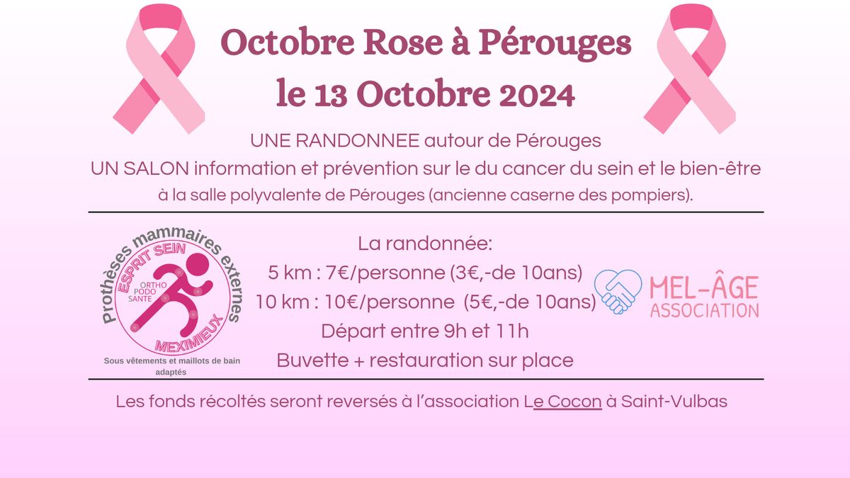 Randonn\u00e9e Octobre Rose 2024 \u00e0 P\u00e9rouges 