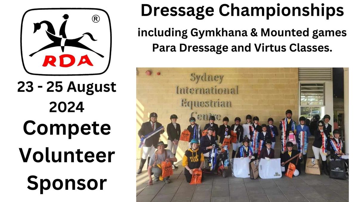 ENTRIES OPEN - RDA(NSW) Championships featuring Dressage, Gymkhana and Mounted Games Events