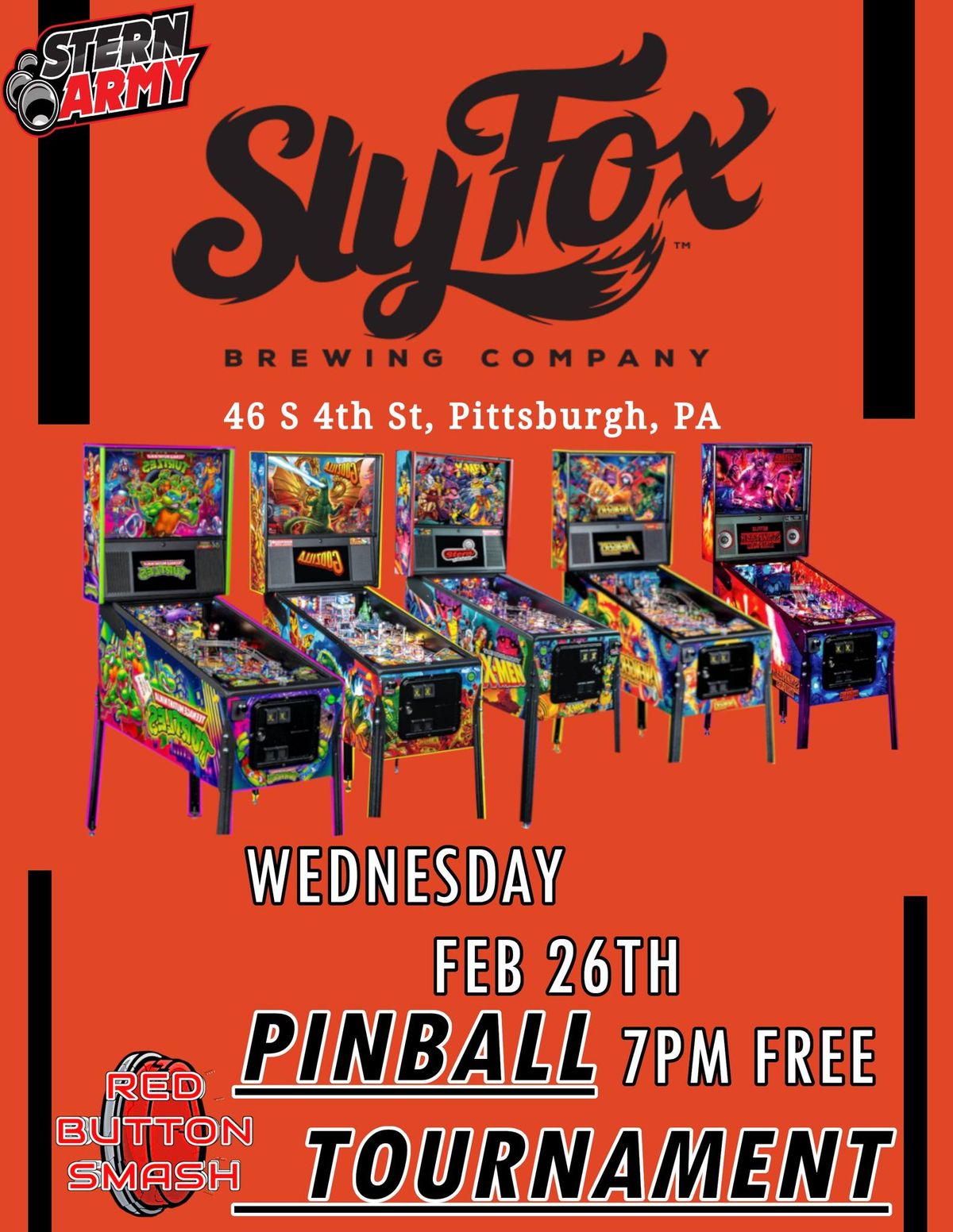 Pinball Tournament at Sly Fox Brewery