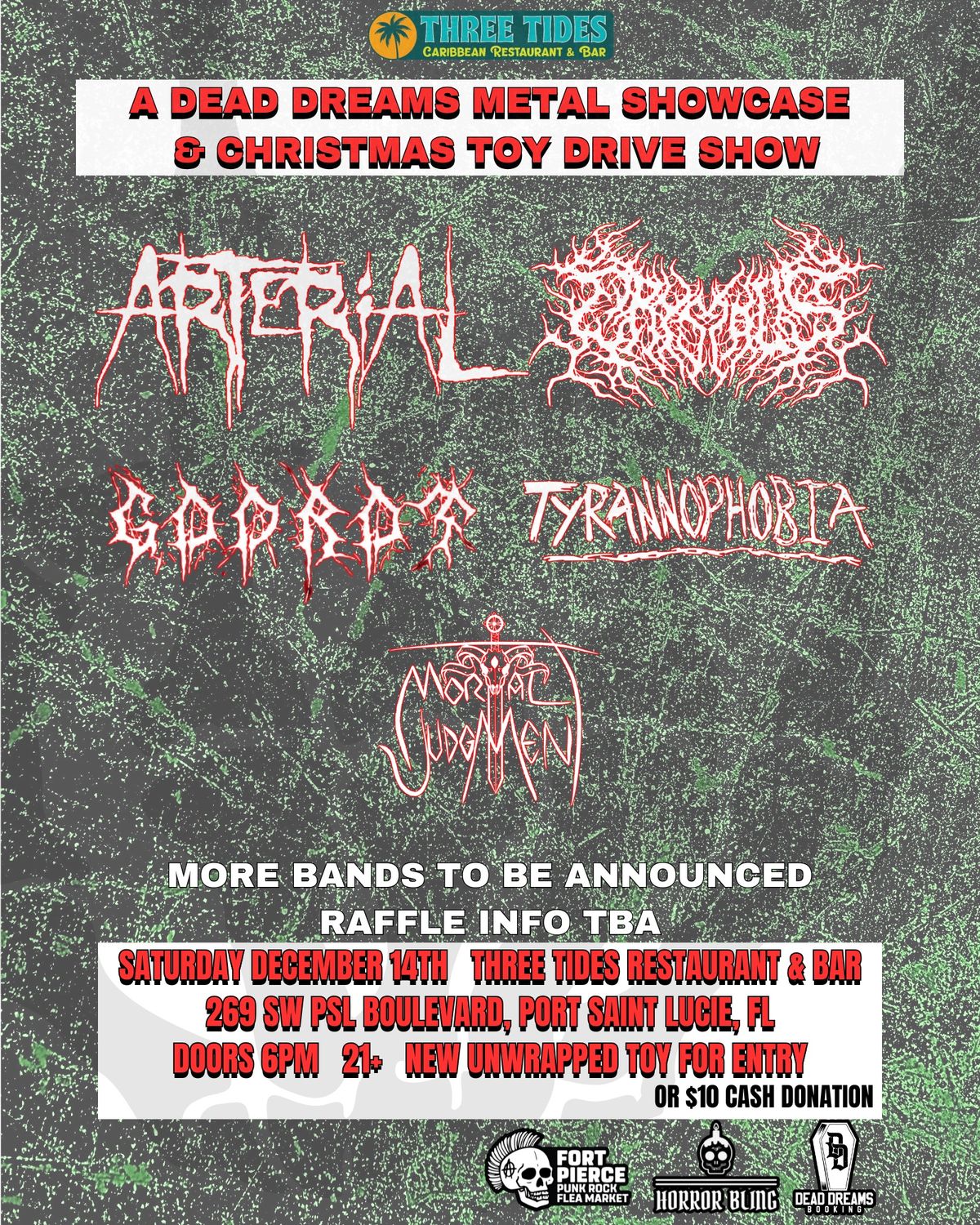 Dead Dreams Metal Showcase & Christmas Toy Drive Show - Three Tides PSL