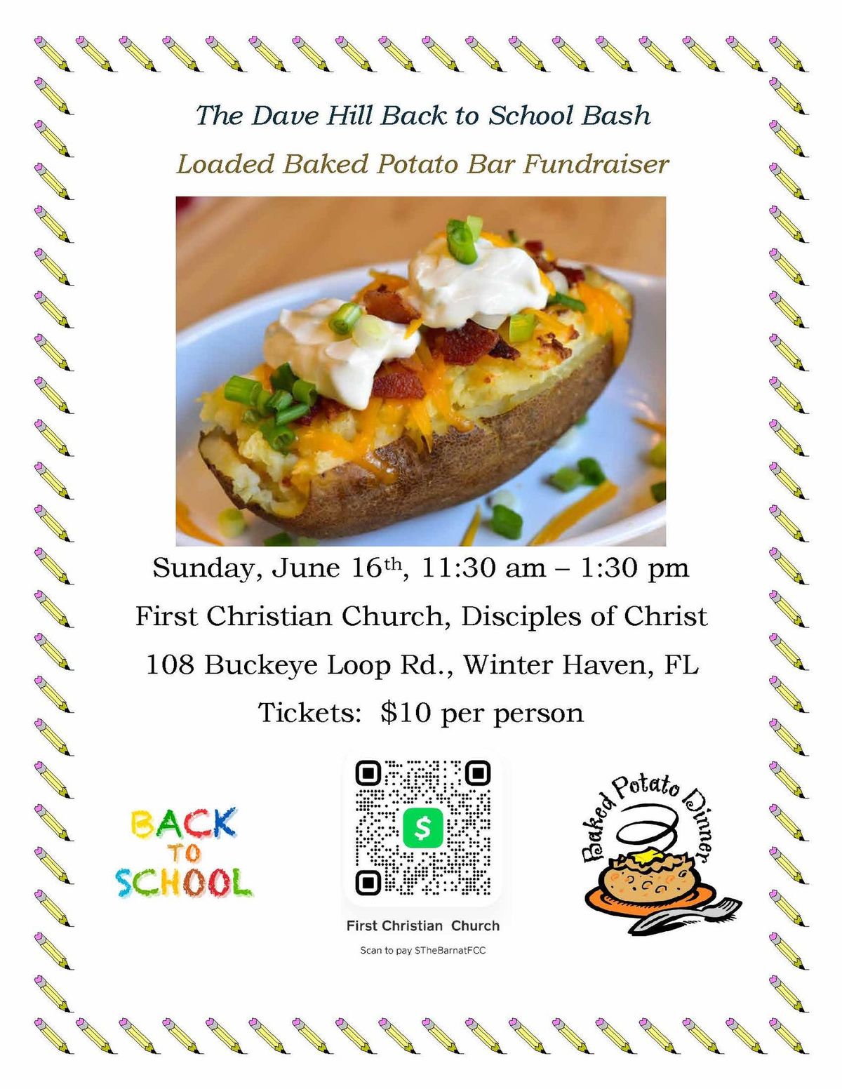 The Dave Hill Back to School Bash Loaded Baked Potato Bar Fundraiser