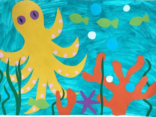 Kids School Holiday Arts and Crafts - Matisse Undersea Collage