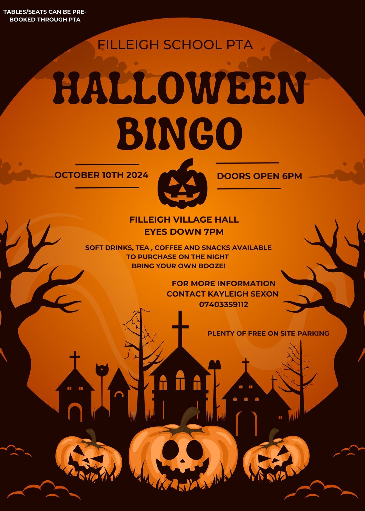 Filleigh School PTA - Halloween Bingo