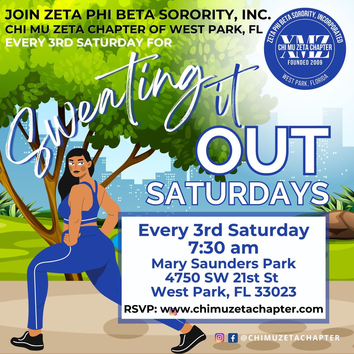 Sweatin' It Out Saturdays with Chi Mu Zeta Chapter 