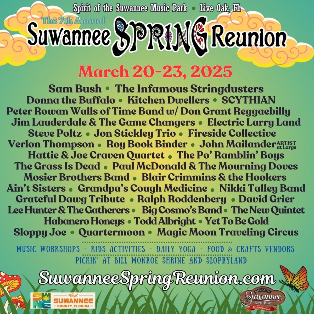 Suwannee Spring Reunion - 4 Day Pass at Spirit of the Suwannee Music Park