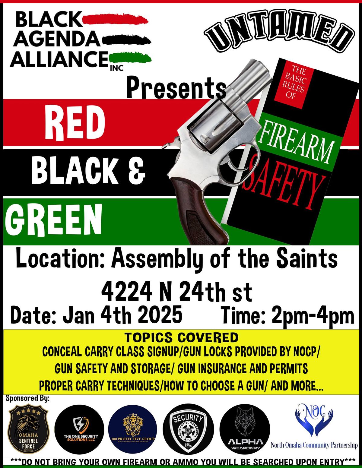 Red Black & Green Firearm Safety Event