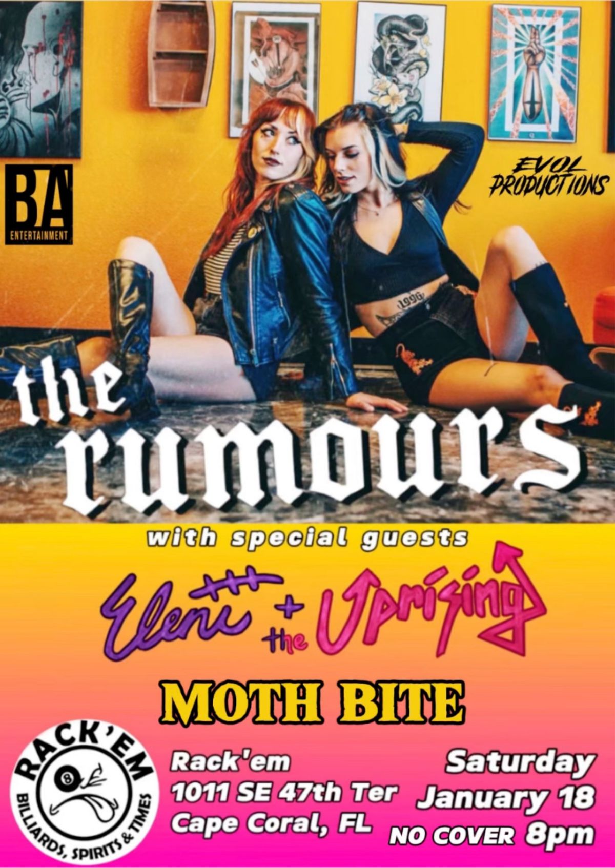 The Rumours w\/Eleni and The Uprising & Moth Bite